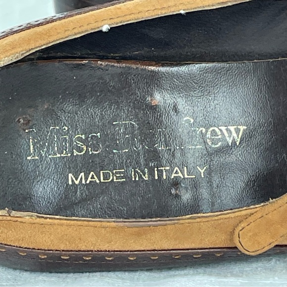Vintage MISS REFREW Spectator Leather Suede Mary Janes Heels brown made in Italy - Picture 15 of 16